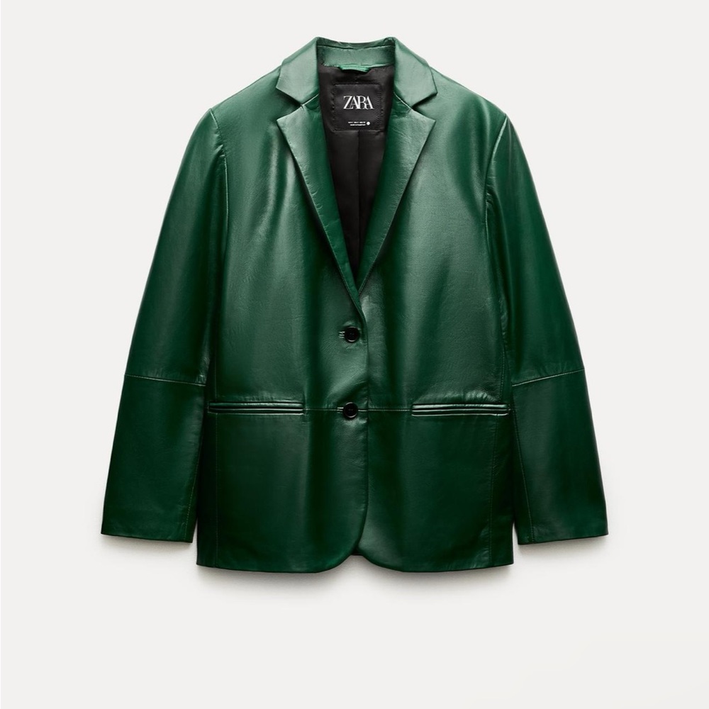 Zara Green Leather Jacket